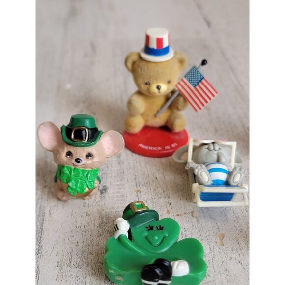 Unique animal holiday figurines Beach Xmas St Patty's variety figure set - Picture 3 of 10